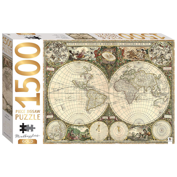 Mindbogglers Gold Jigsaw: Vintage World Map
