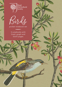 RHS Birds Pocket 3 x Notebook Set