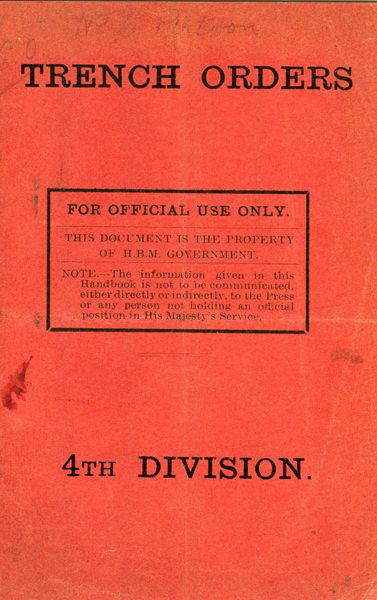 Trench Orders WWI Replica Booklet